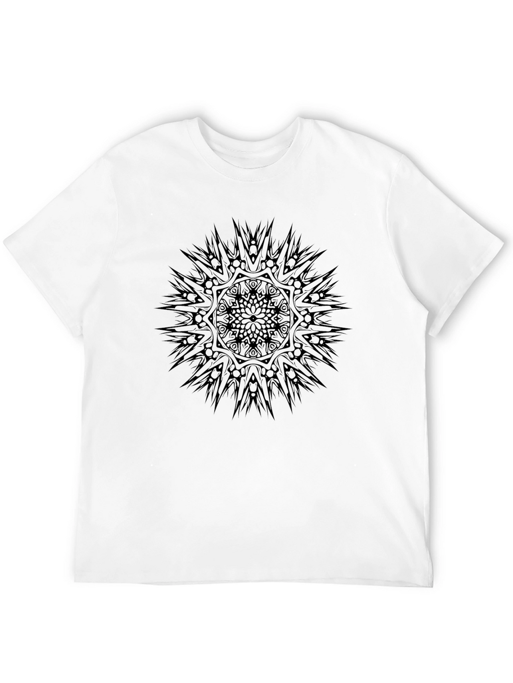 Tribal Mandala Graphic Tee - Black Cotton T-Shirt