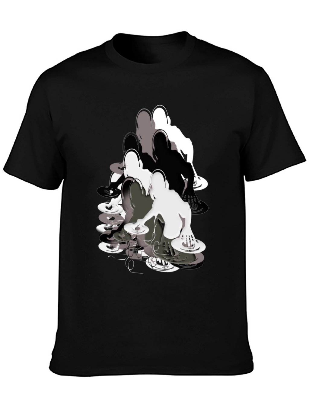 DJ Turntable Graphic Black T-Shirt