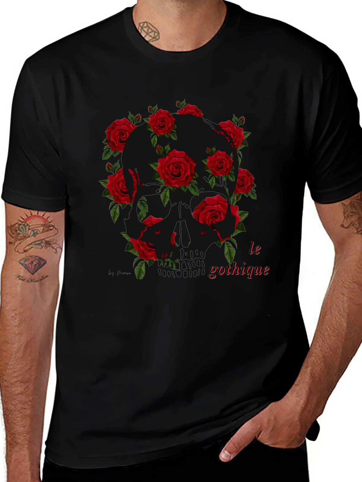Gothic Skull Rose T-Shirt