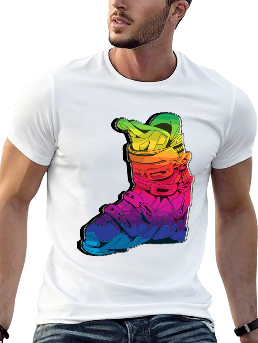 Rainbow Ski Boot T-Shirt