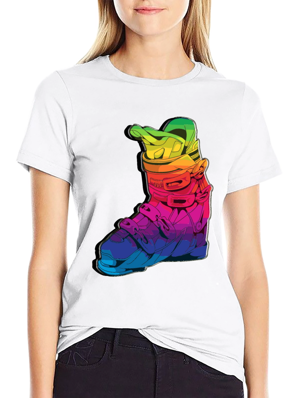 Rainbow Ski Boot T-Shirt