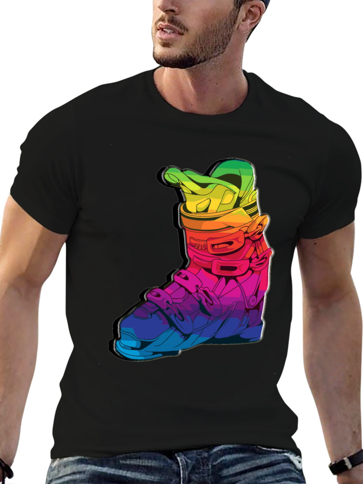 Rainbow Ski Boot T-Shirt