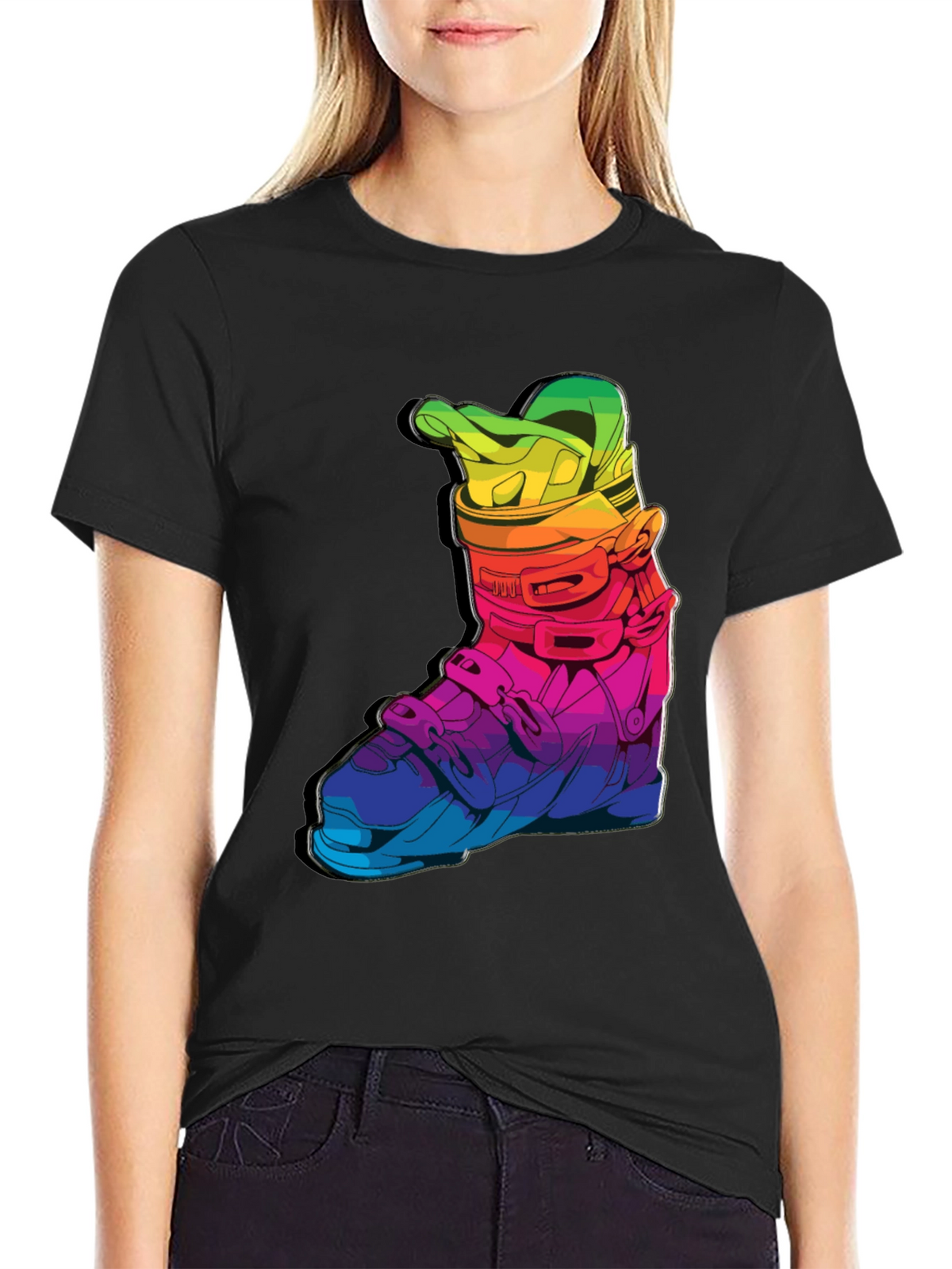 Rainbow Ski Boot T-Shirt
