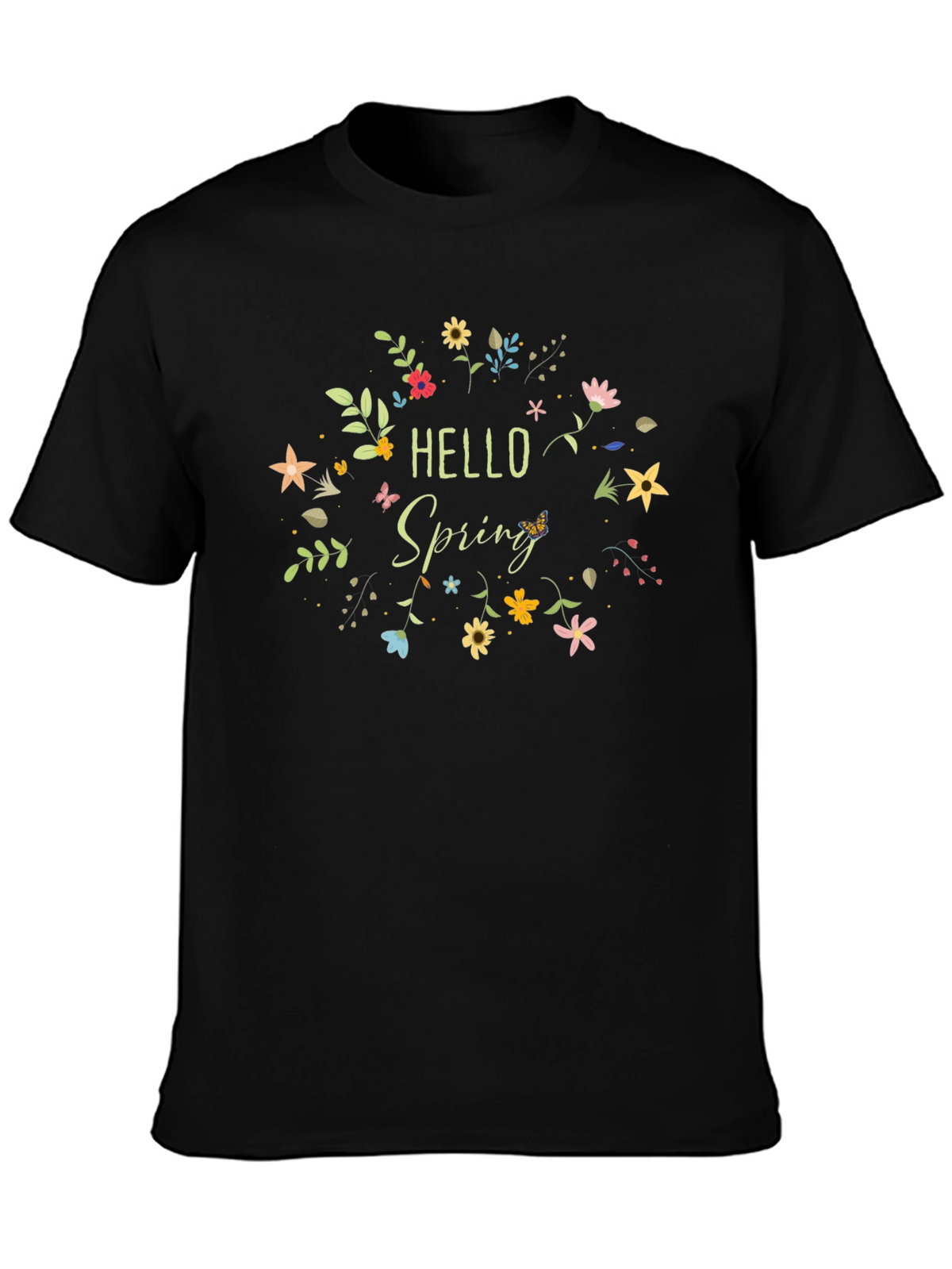 Hello Spring Floral Graphic T-Shirt