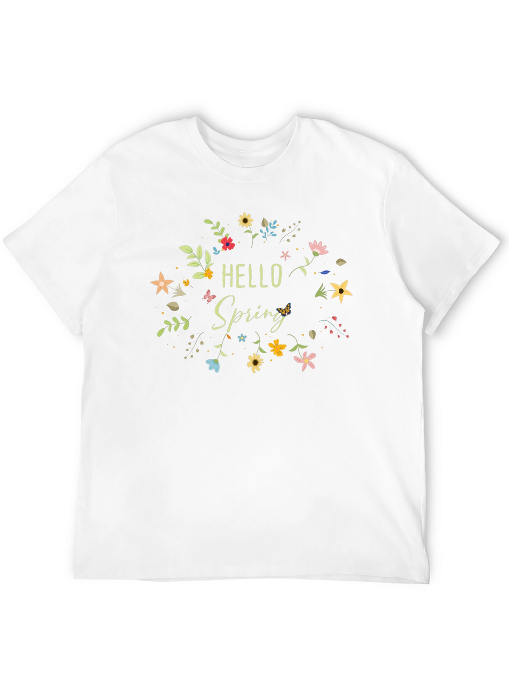 Hello Spring Floral Graphic T-Shirt