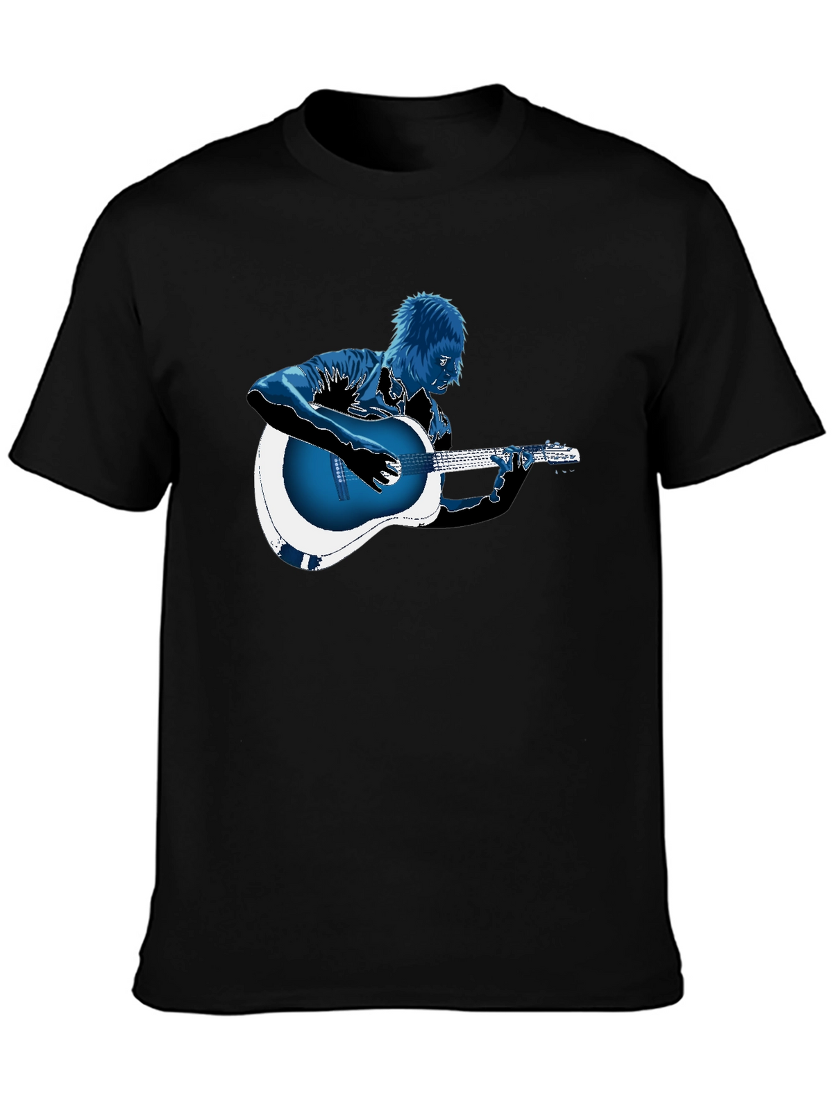 Guitar Player Graphic T-Shirt - Black