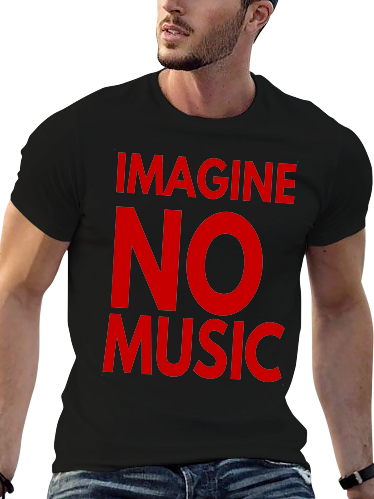 Imagine No Music Black T-Shirt