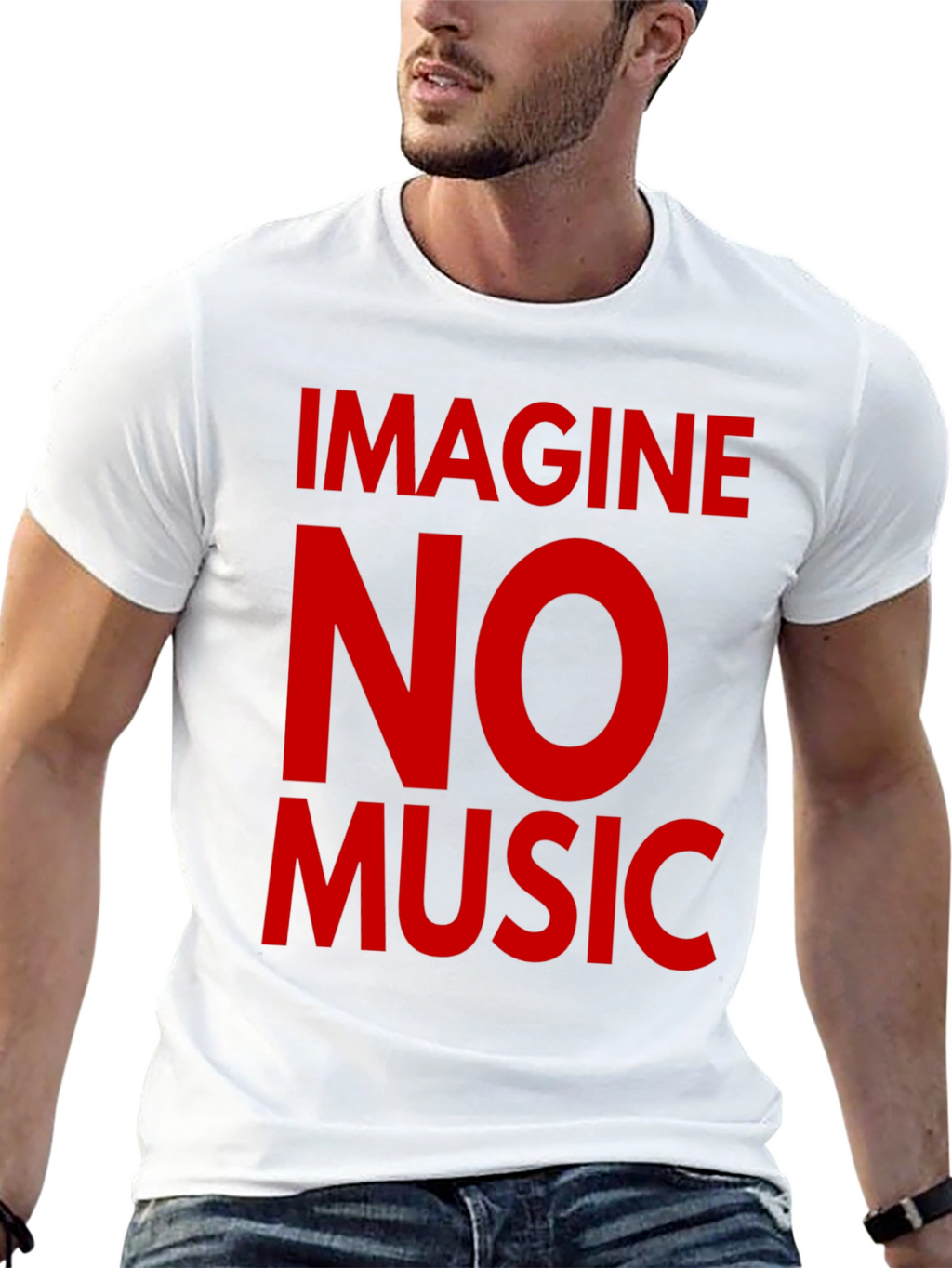 Imagine No Music Black T-Shirt