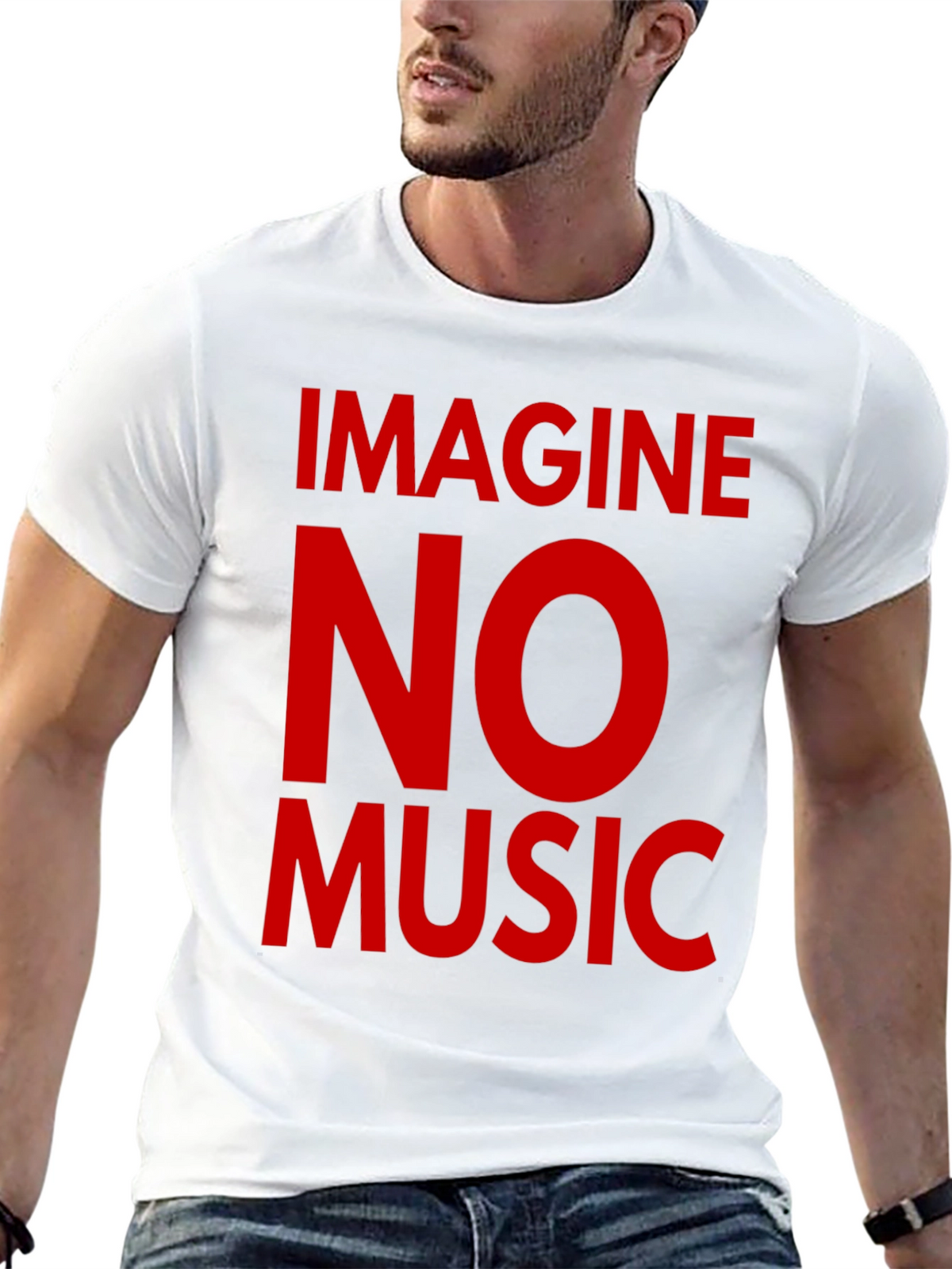 Imagine No Music Black T-Shirt