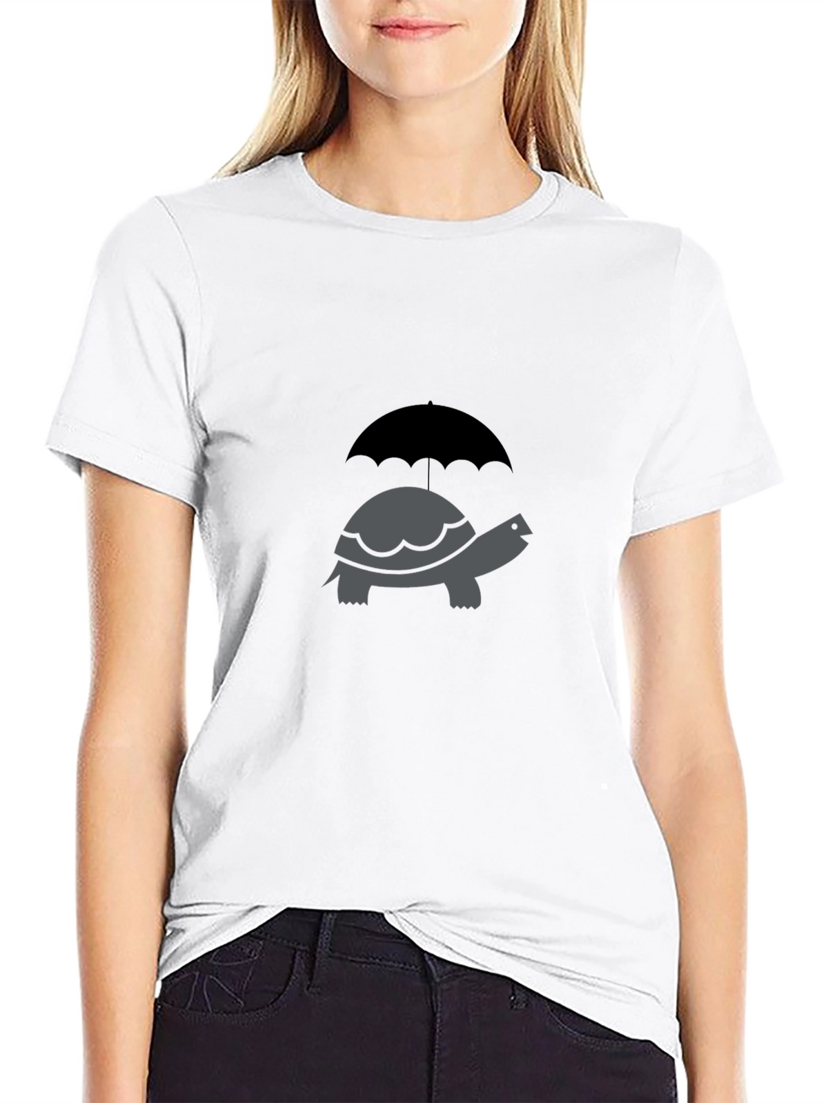 Turtle Umbrella Graphic Tee - Classic Crew Neck
