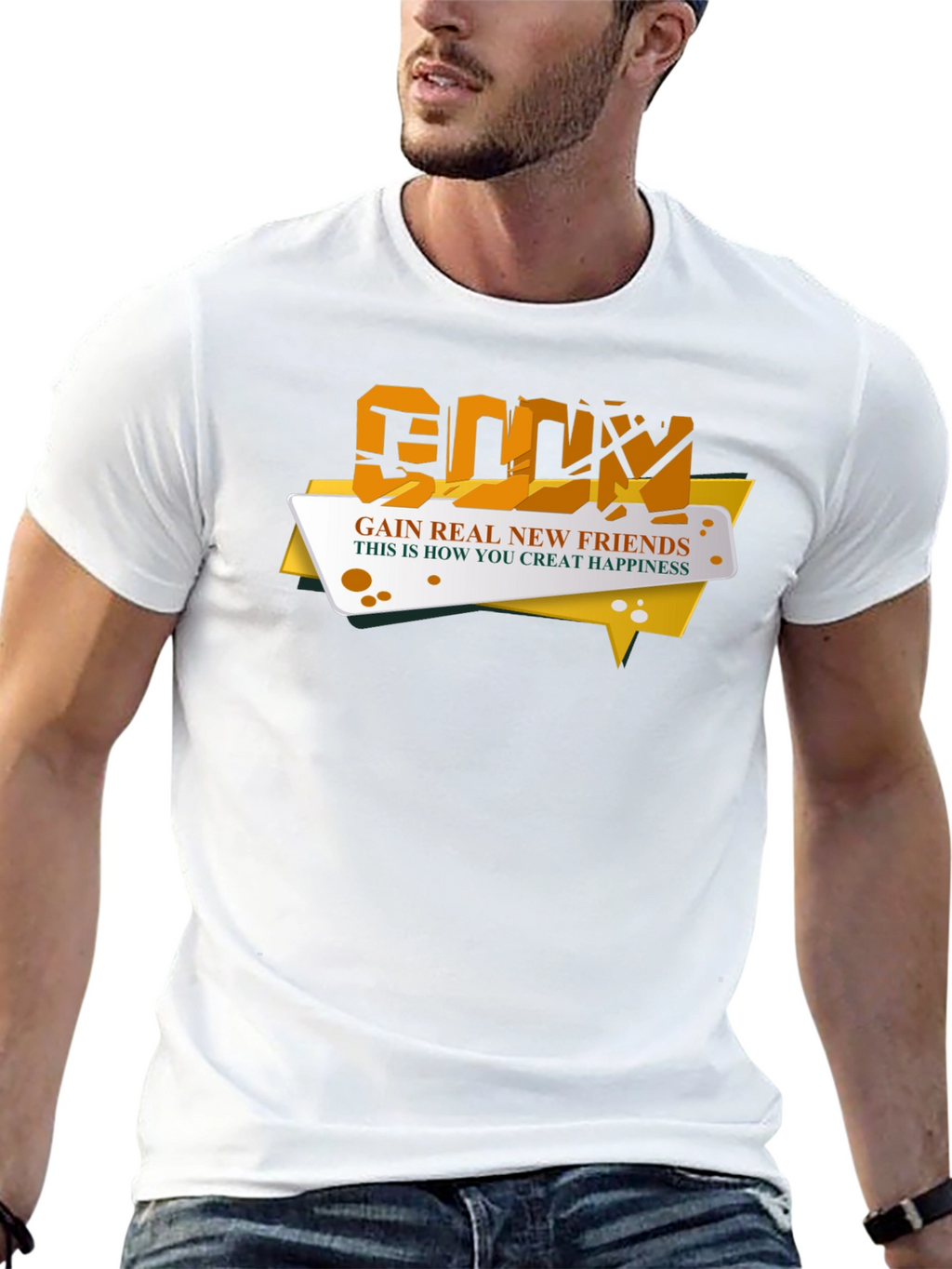 Gain Real New Friends Black T-Shirt