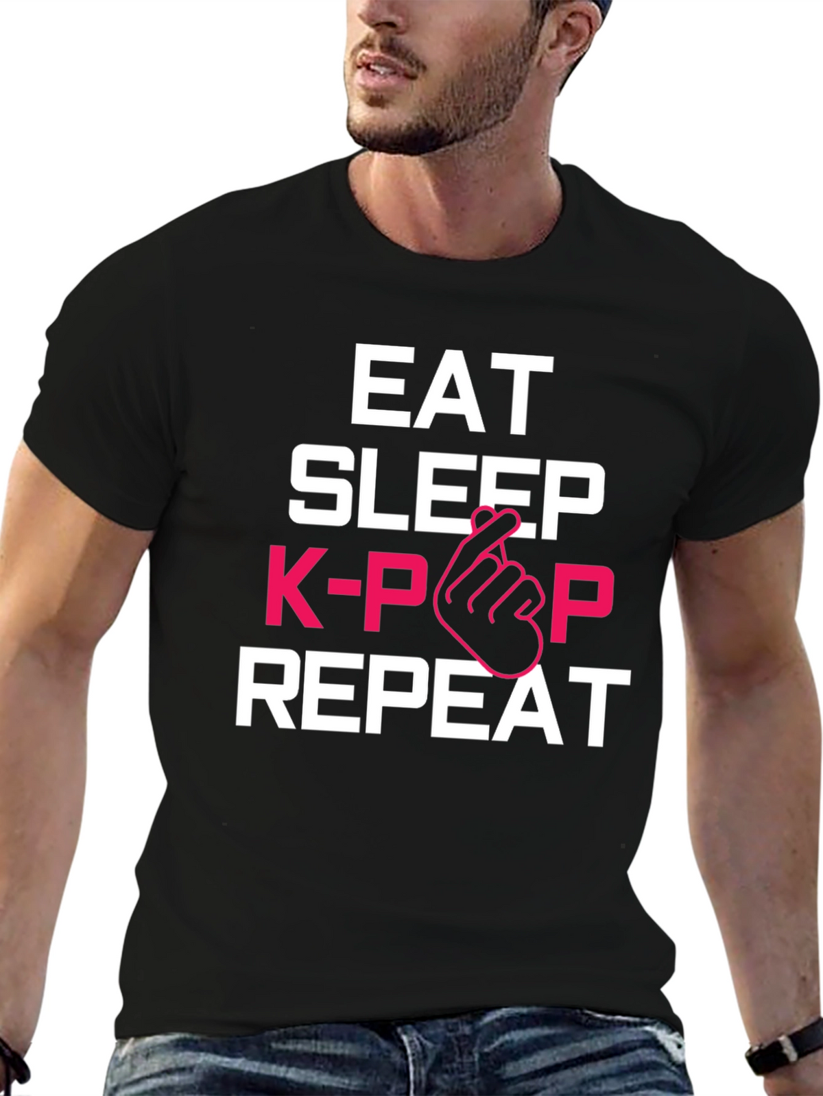 Eat Sleep K-Pop Repeat Graphic Tee