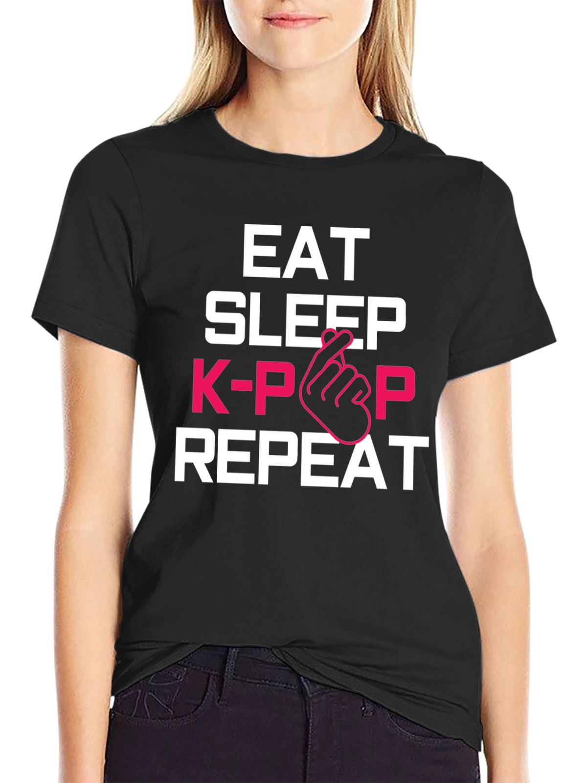 Eat Sleep K-Pop Repeat Graphic Tee