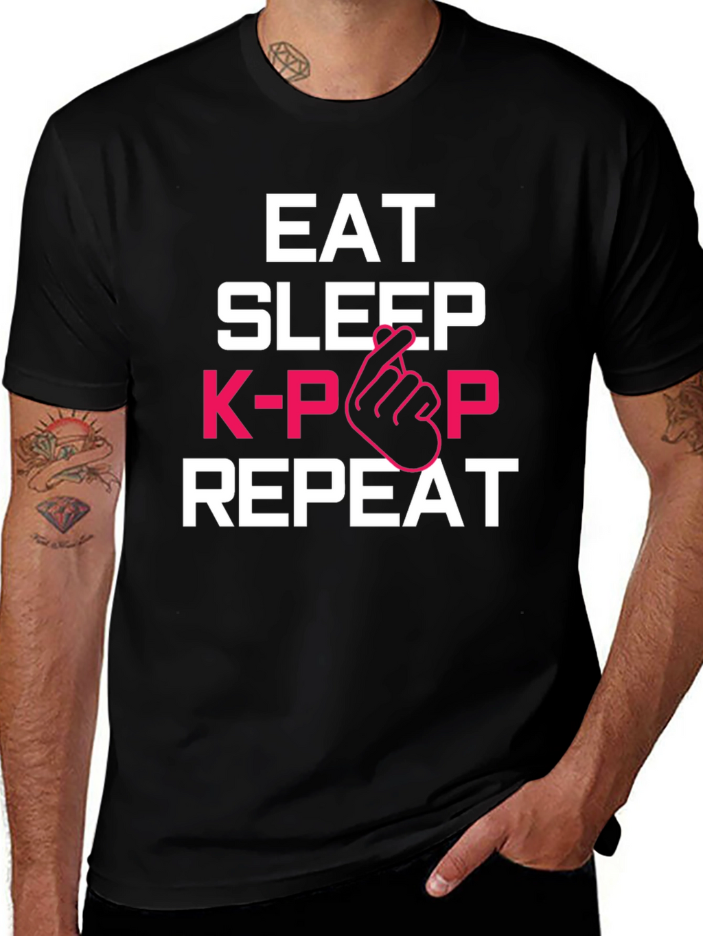 Eat Sleep K-Pop Repeat Graphic Tee