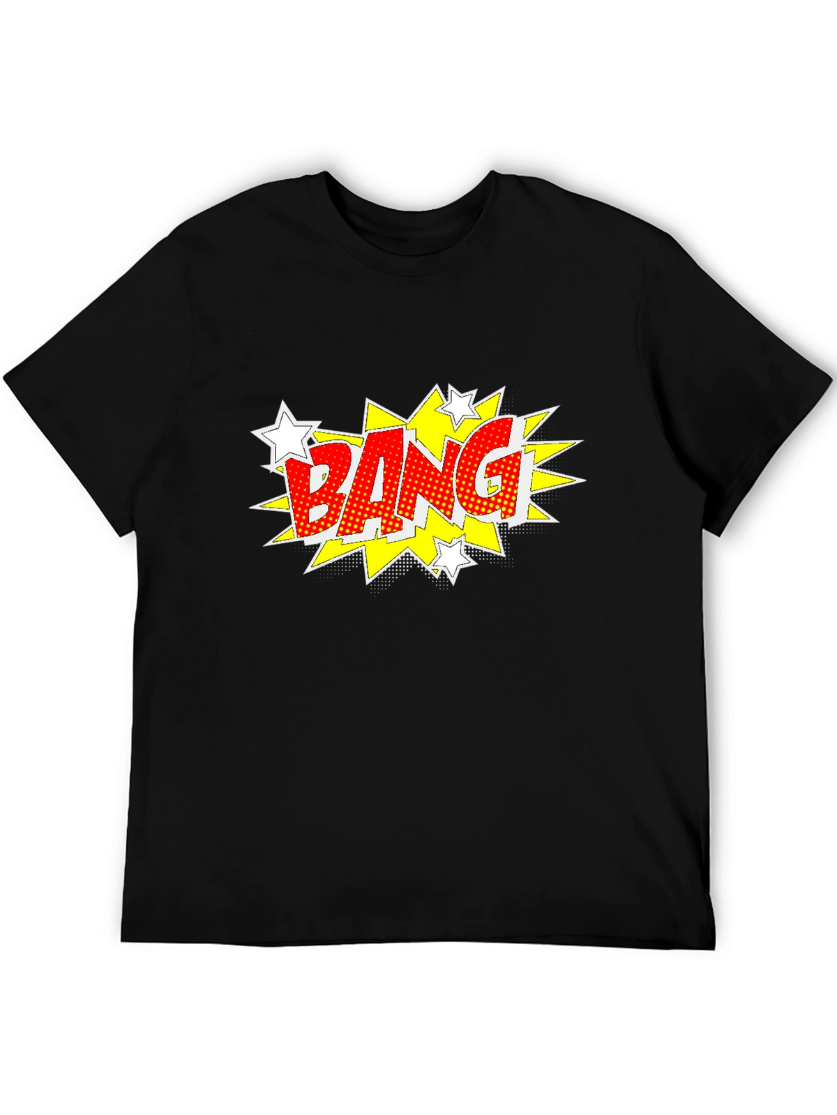 Comic Style Bang Graphic T-Shirt - Bold Black Tee