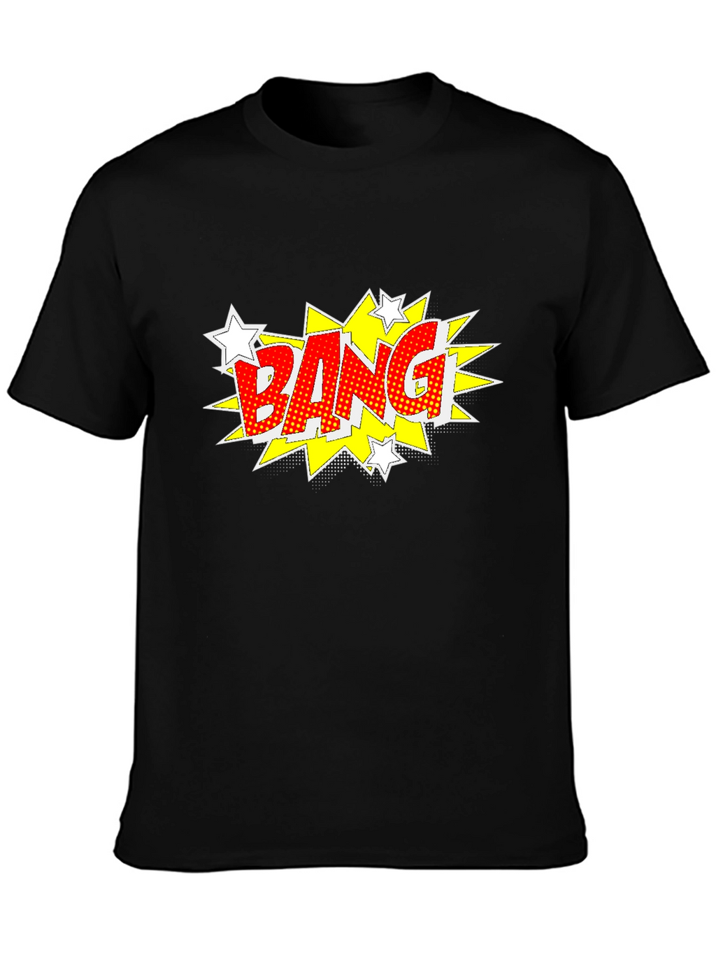 Comic Style Bang Graphic T-Shirt - Bold Black Tee