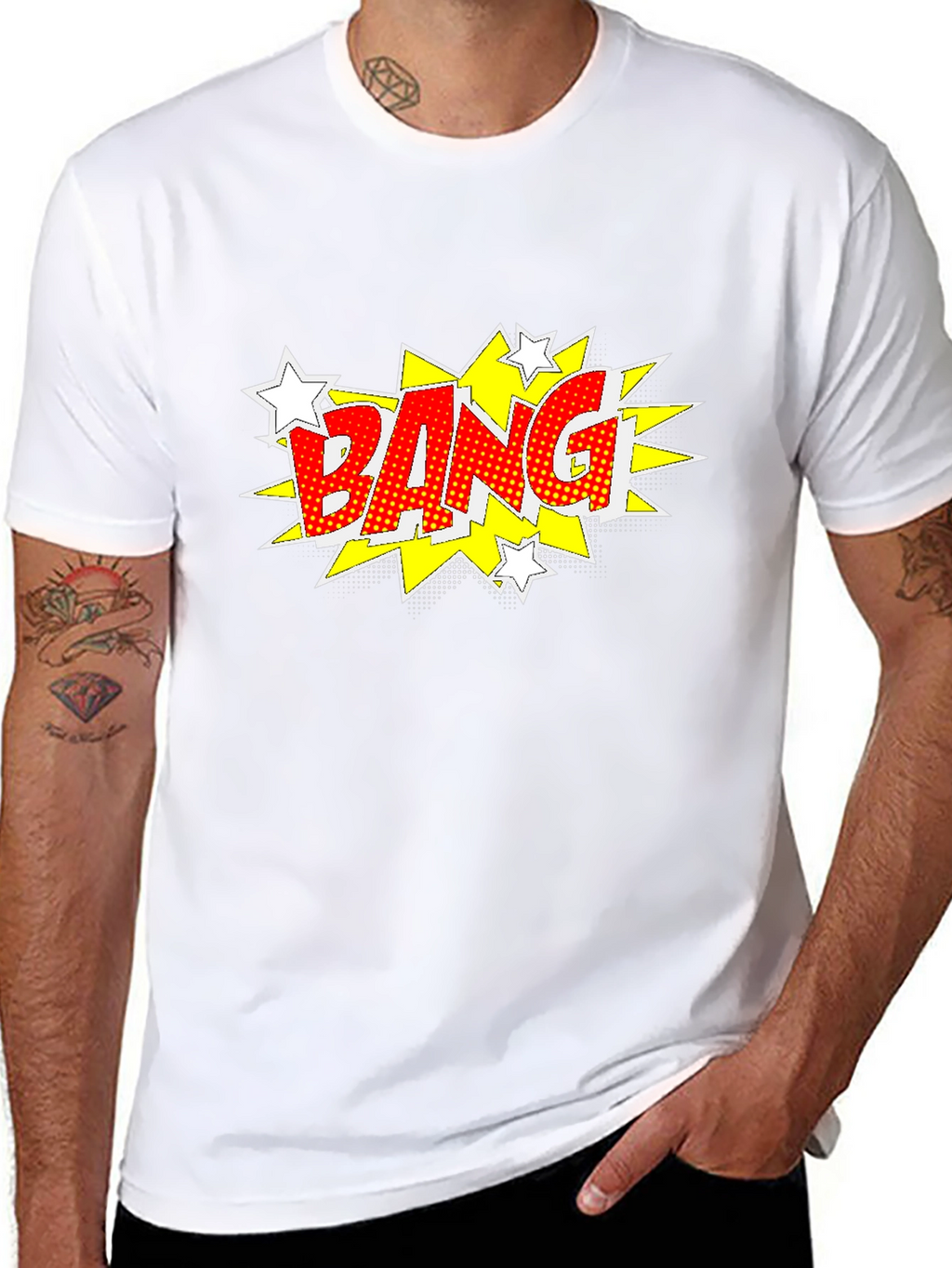 Comic Style Bang Graphic T-Shirt - Bold Black Tee