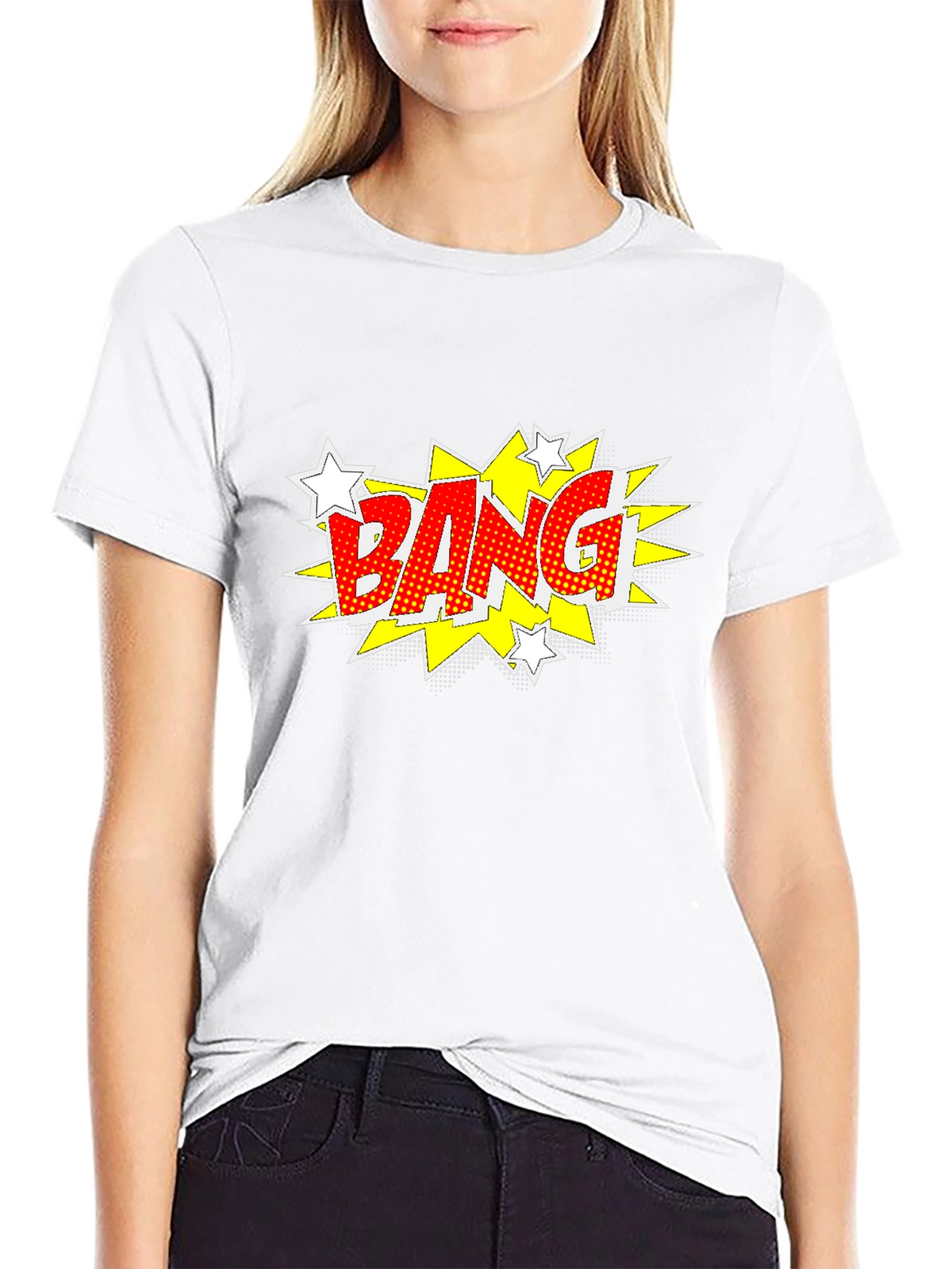 Comic Style Bang Graphic T-Shirt - Bold Black Tee