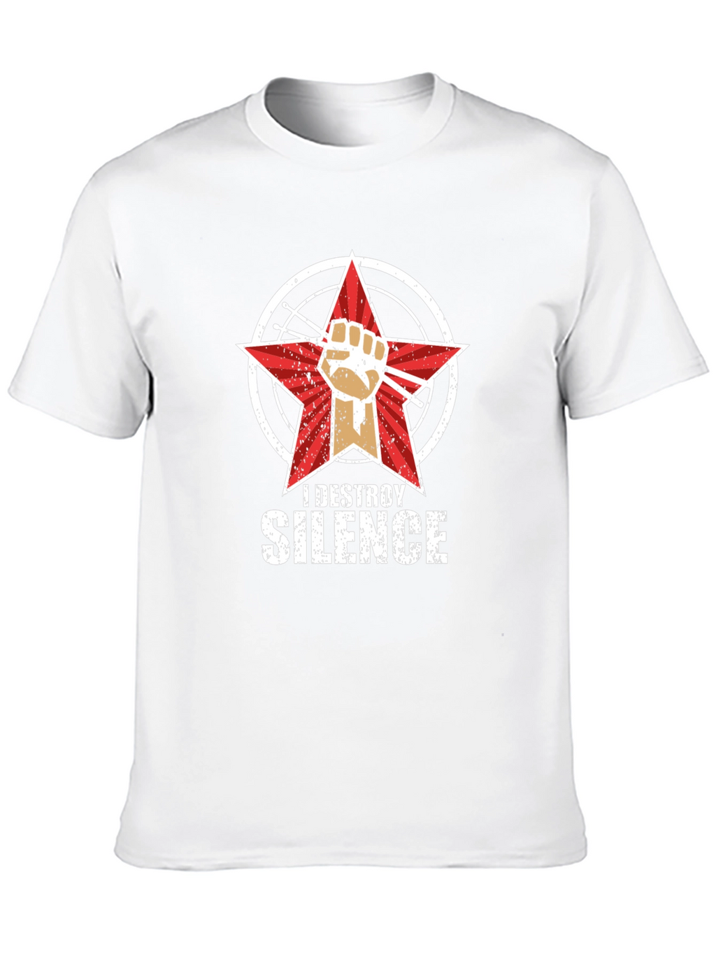 I Destroy Silence Black Graphic T-Shirt