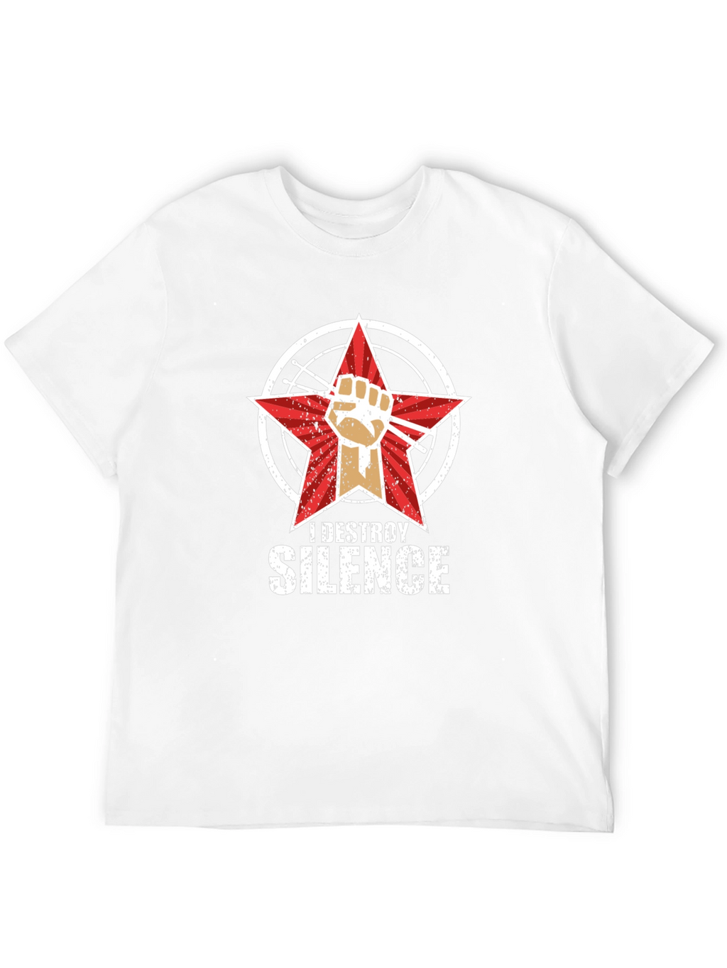 I Destroy Silence Black Graphic T-Shirt
