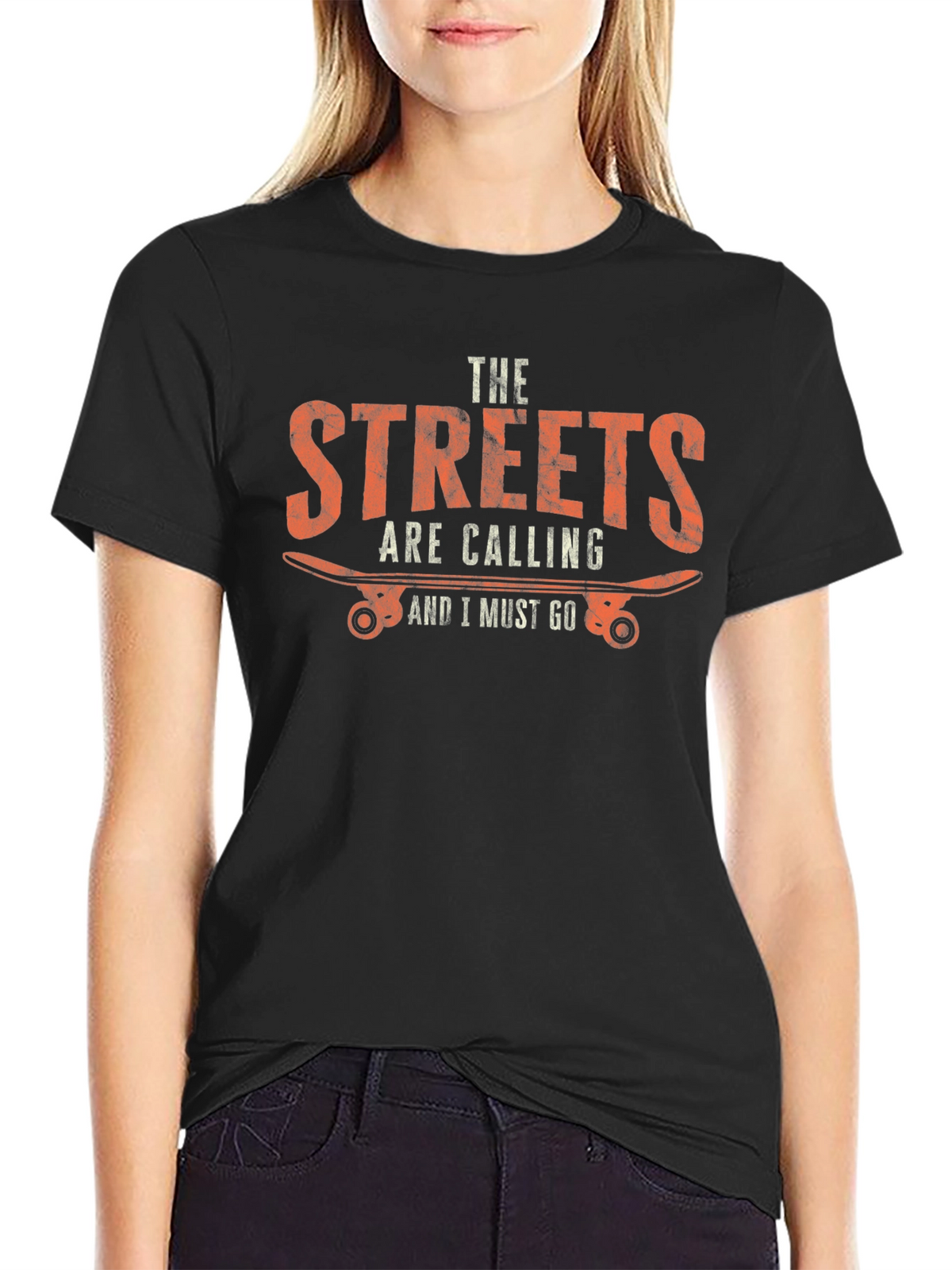 Streets Are Calling Skateboarder Graphic T-Shirt