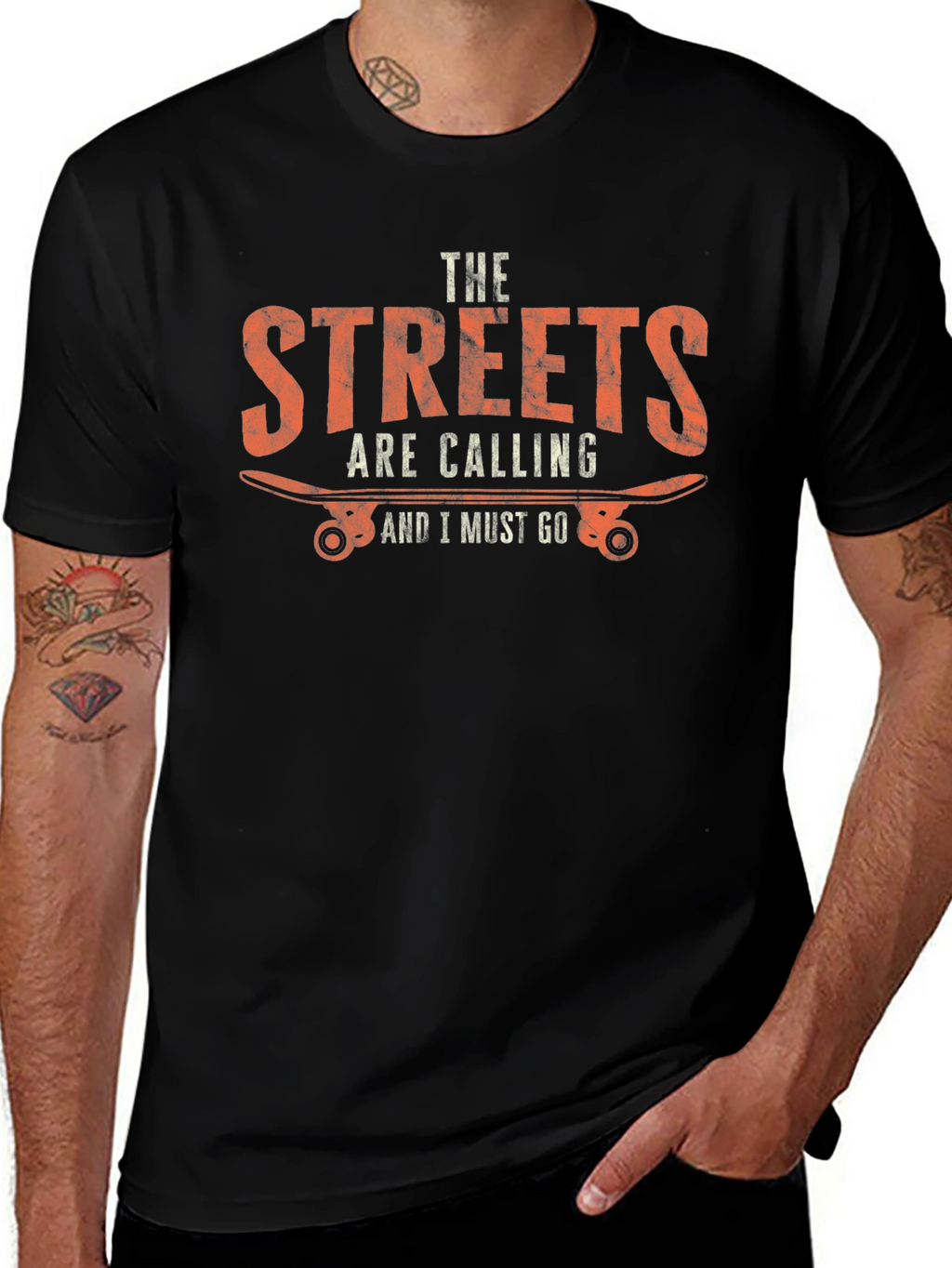 Streets Are Calling Skateboarder Graphic T-Shirt