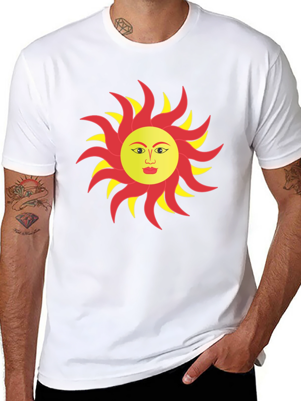 Sun Face Graphic T-Shirt - Bold & Unique Design