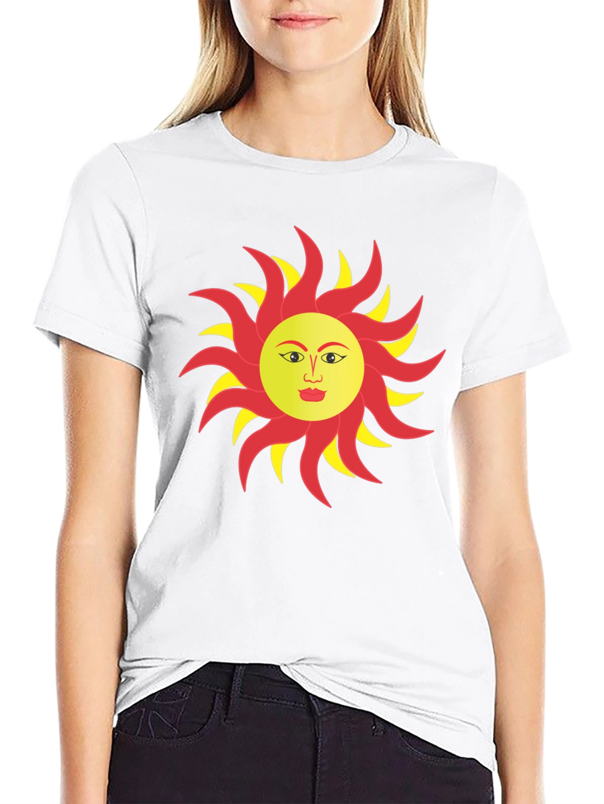 Sun Face Graphic T-Shirt - Bold & Unique Design