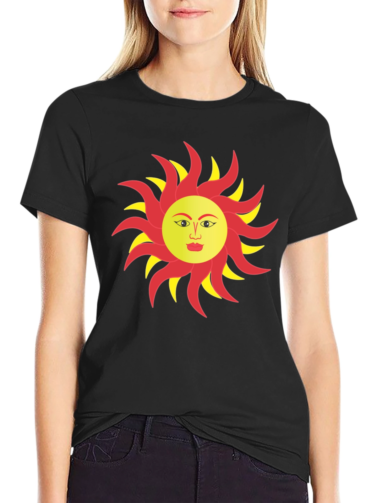 Sun Face Graphic T-Shirt - Bold & Unique Design