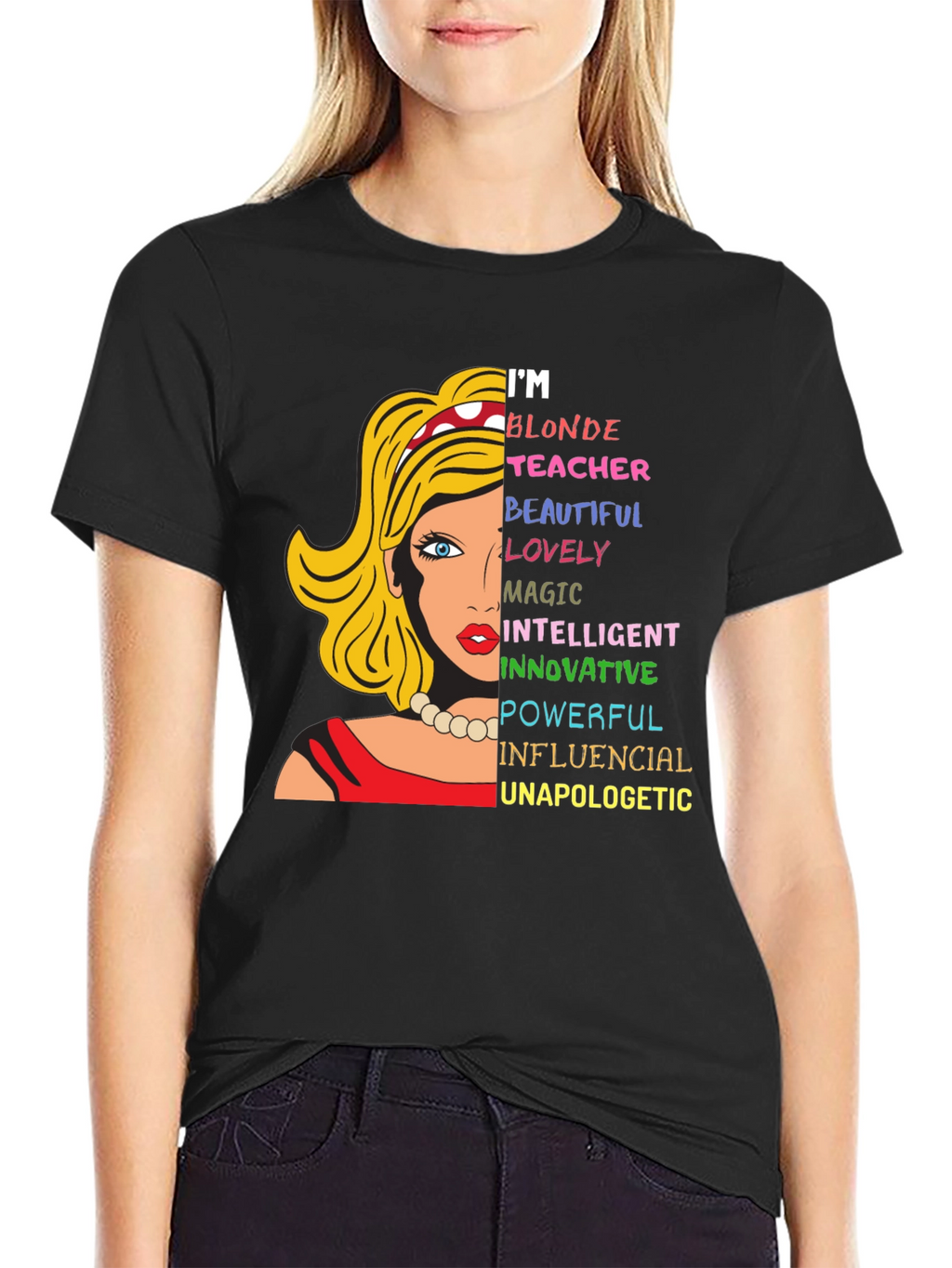 Blonde Teacher Graphic Tee - Empowering Womens T-Shirt