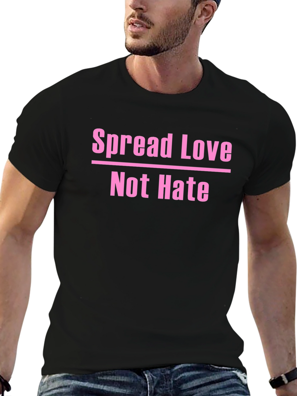 Spread Love Not Hate Graphic T-Shirt