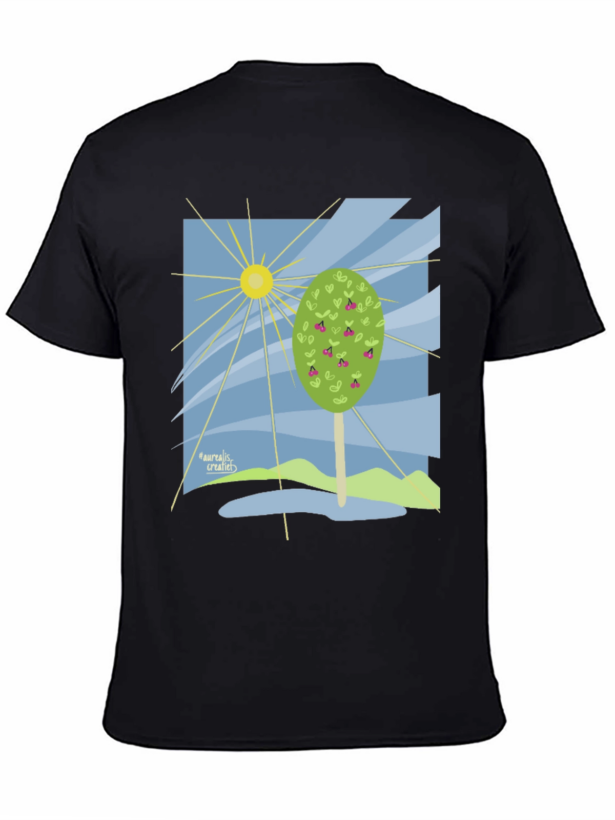 Nature Graphic T-Shirt - Cherry Tree Design