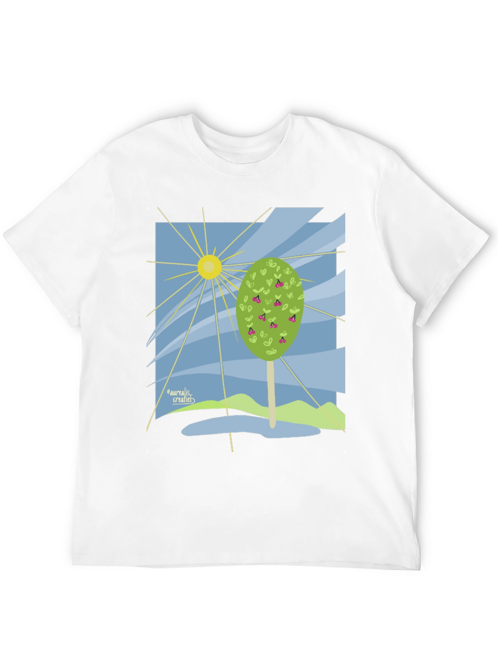 Nature Graphic T-Shirt - Cherry Tree Design
