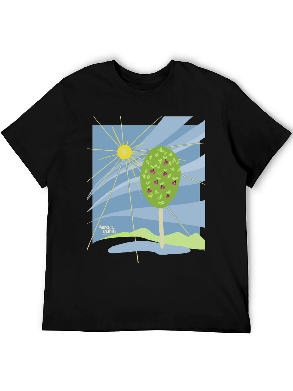 Nature Graphic T-Shirt - Cherry Tree Design