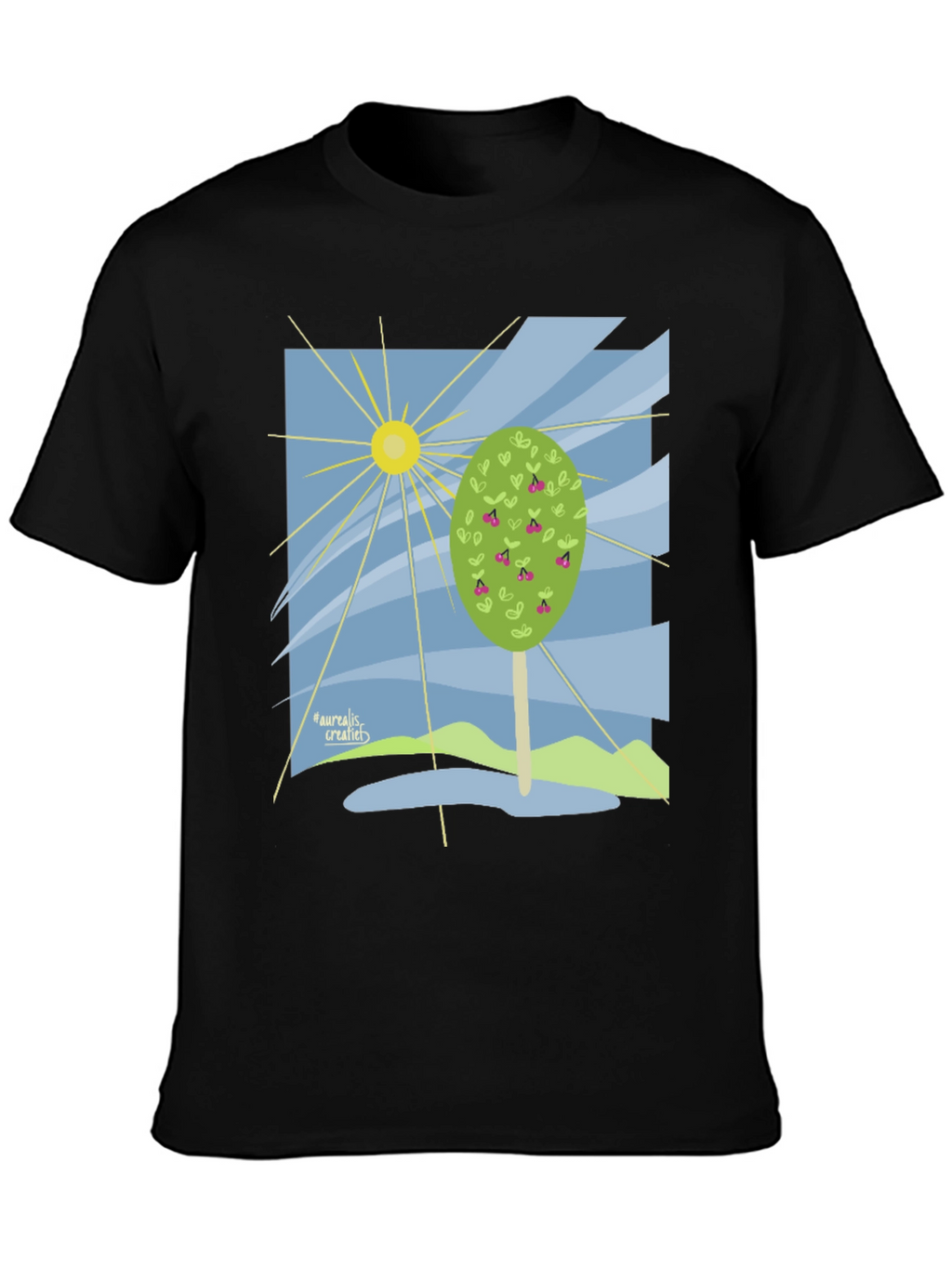 Nature Graphic T-Shirt - Cherry Tree Design
