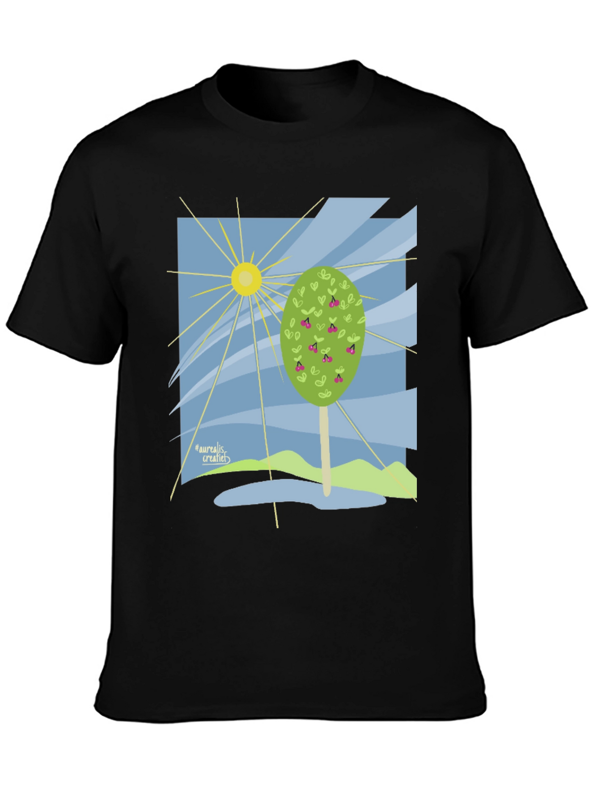 Nature Graphic T-Shirt - Cherry Tree Design