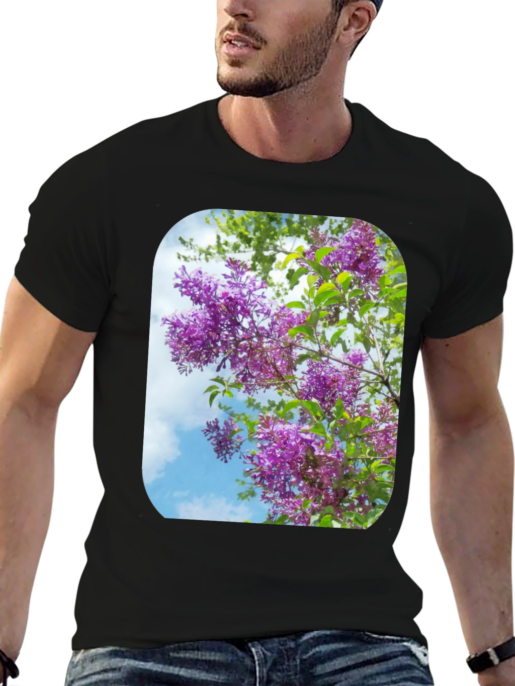 Floral Print Black T-Shirt - Stylish Casual Wear