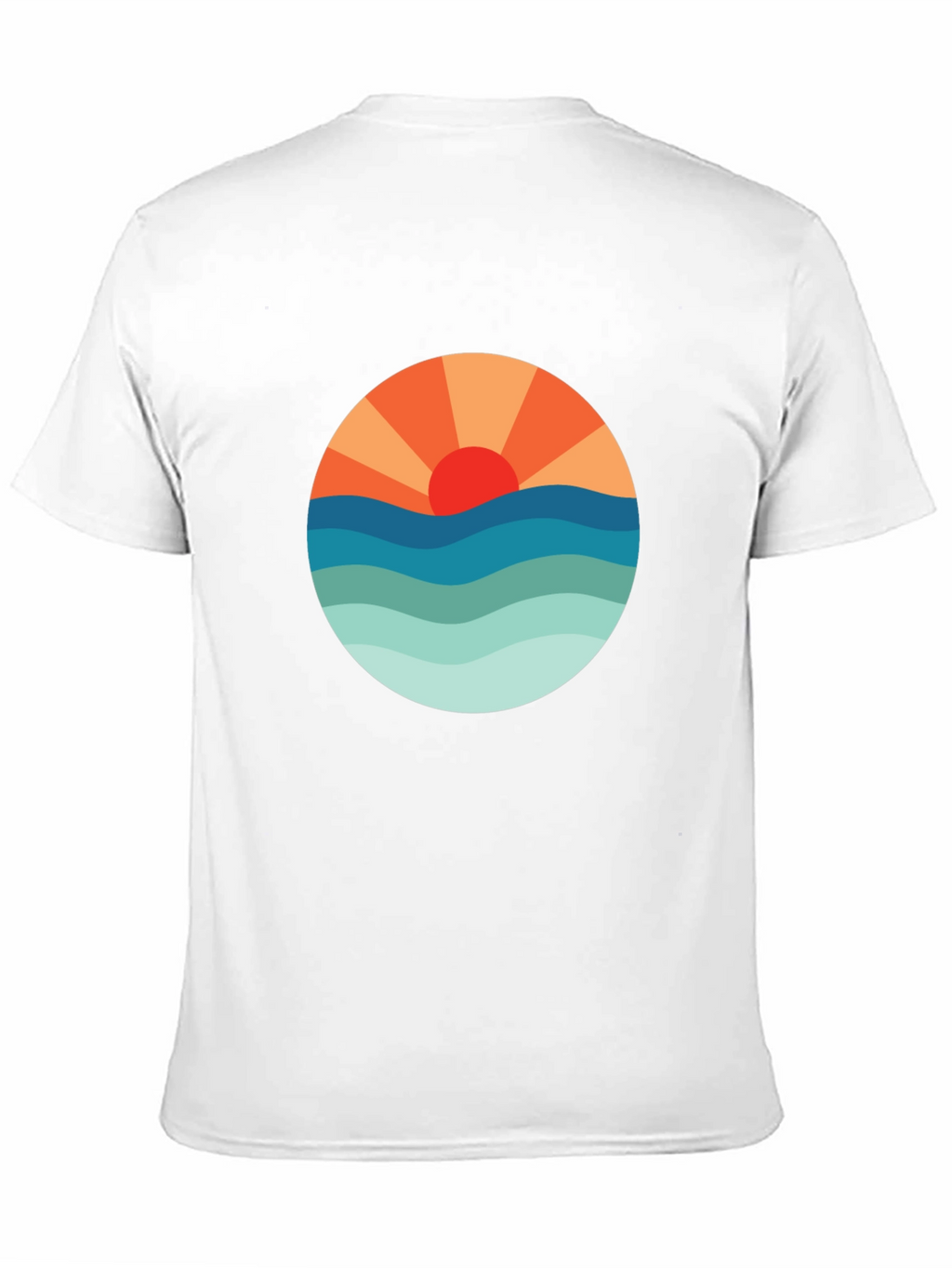 Sunset Waves Graphic Tee - Black Cotton Blend
