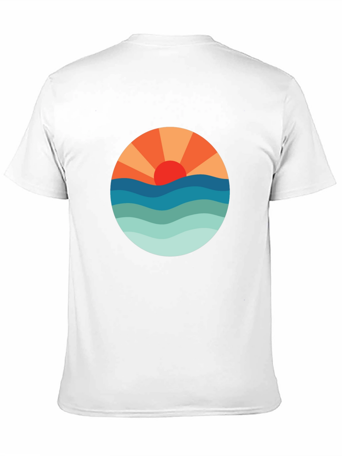 Sunset Waves Graphic Tee - Black Cotton Blend
