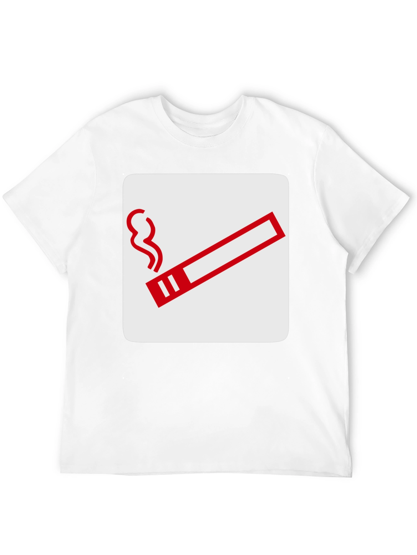 Smoking Sign Graphic Tee - Black Cotton T-Shirt