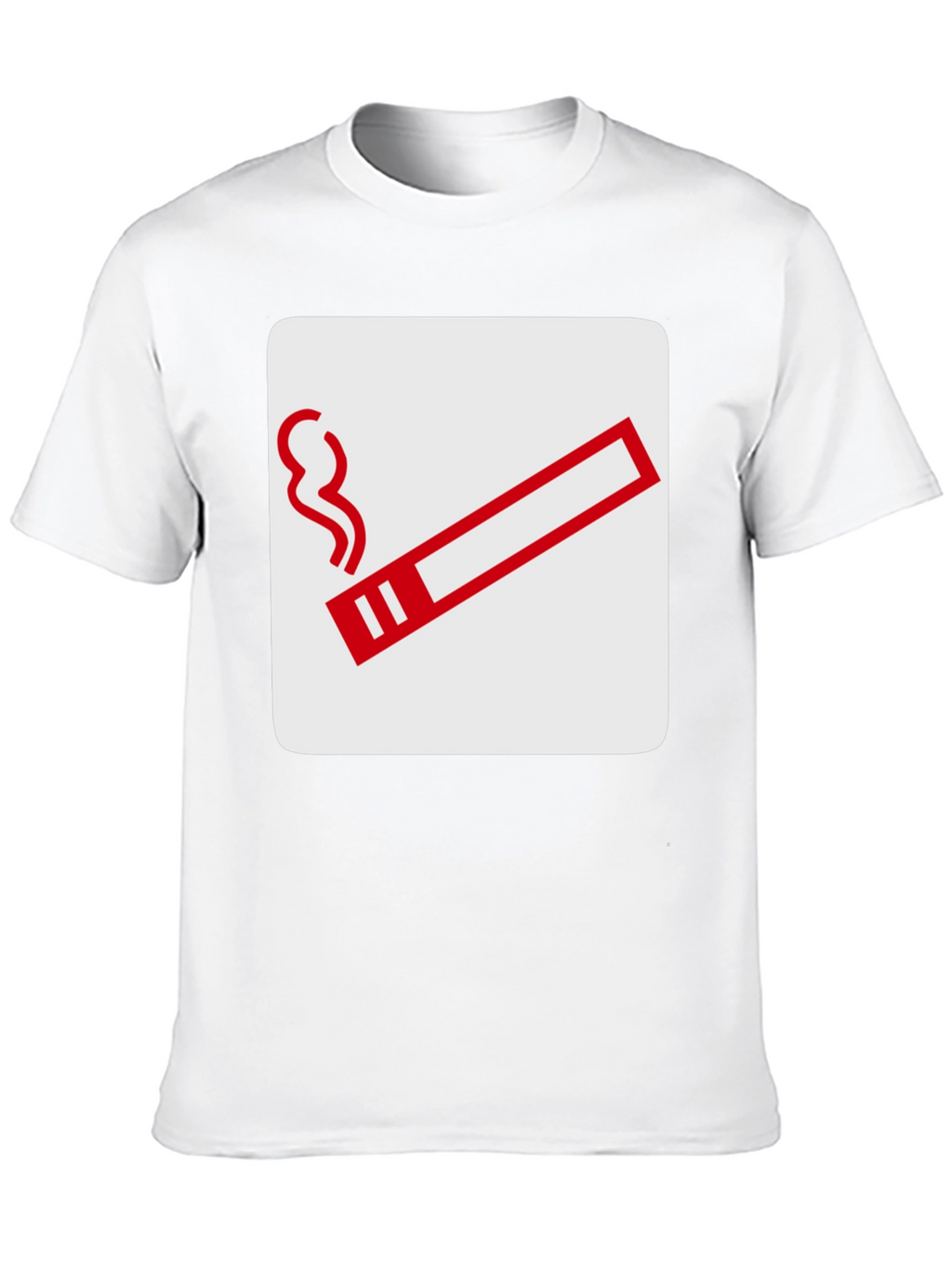 Smoking Sign Graphic Tee - Black Cotton T-Shirt