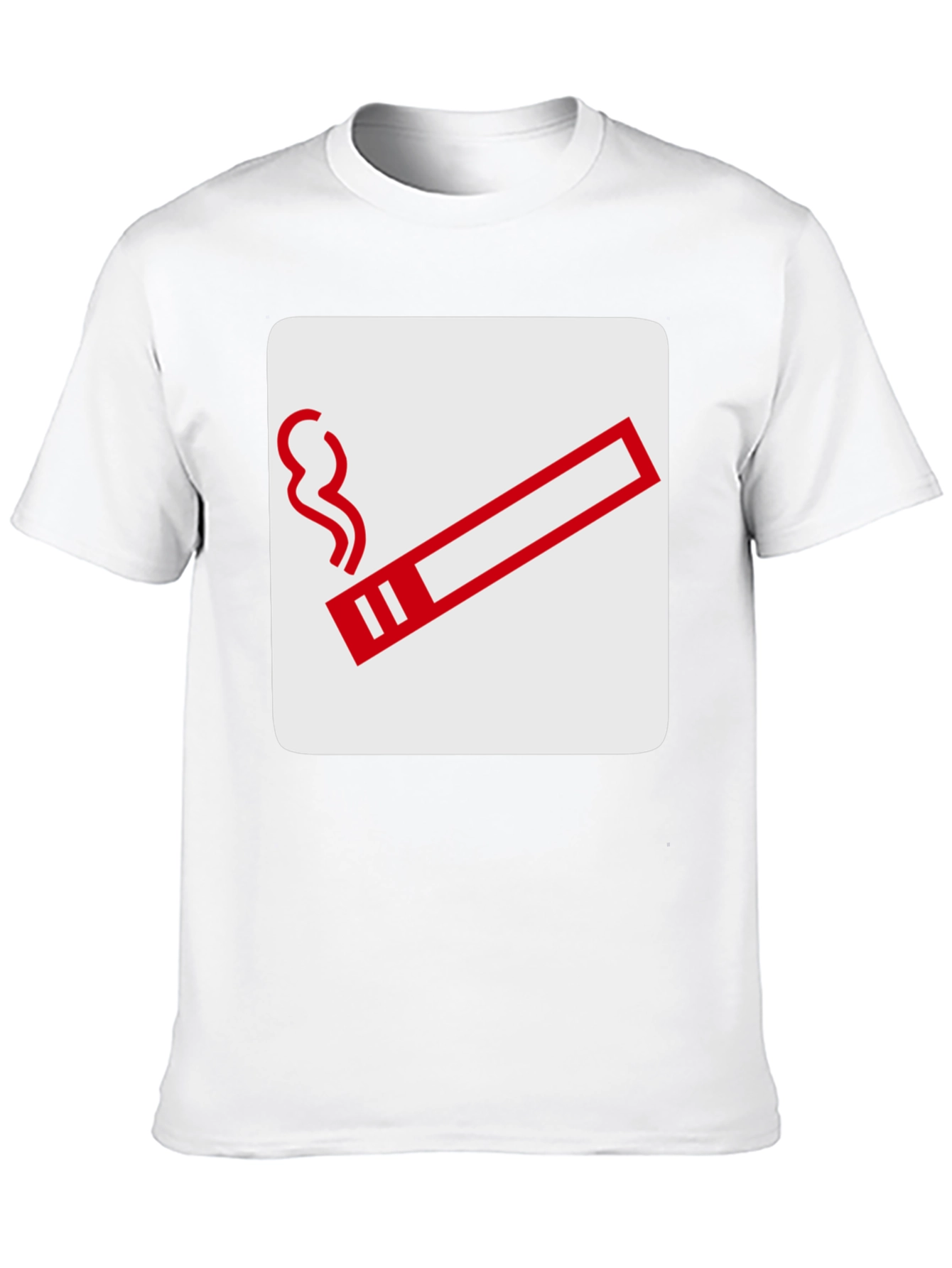 Smoking Sign Graphic Tee - Black Cotton T-Shirt