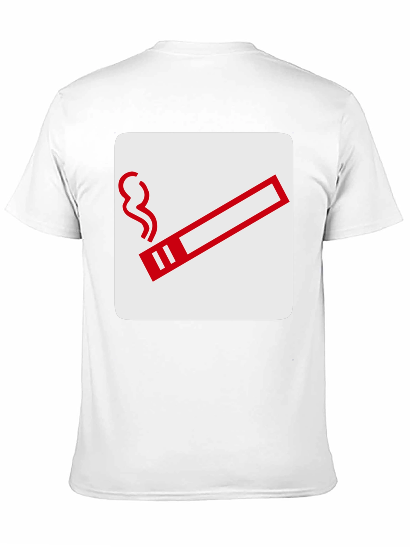Smoking Sign Graphic Tee - Black Cotton T-Shirt