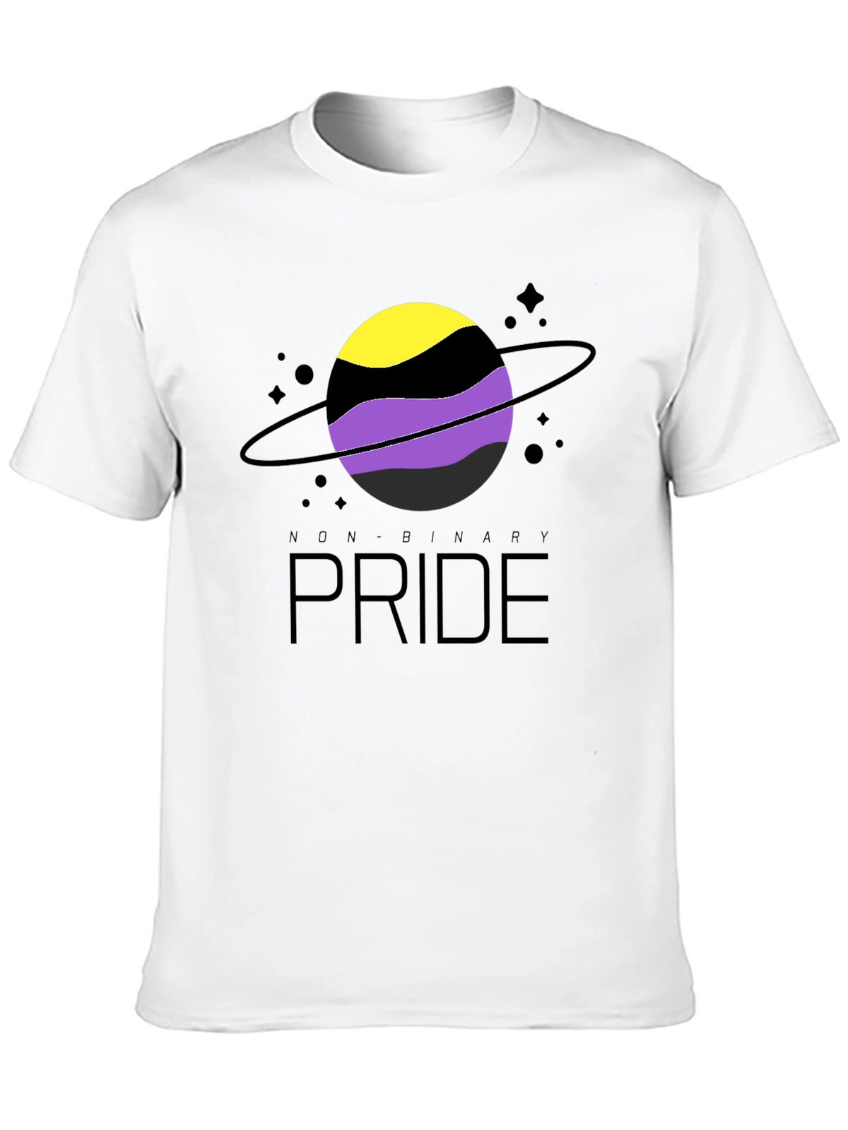 Non-Binary Pride T-Shirt: Saturn Design