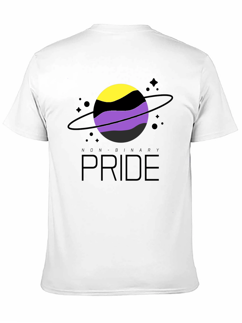 Non-Binary Pride T-Shirt: Saturn Design