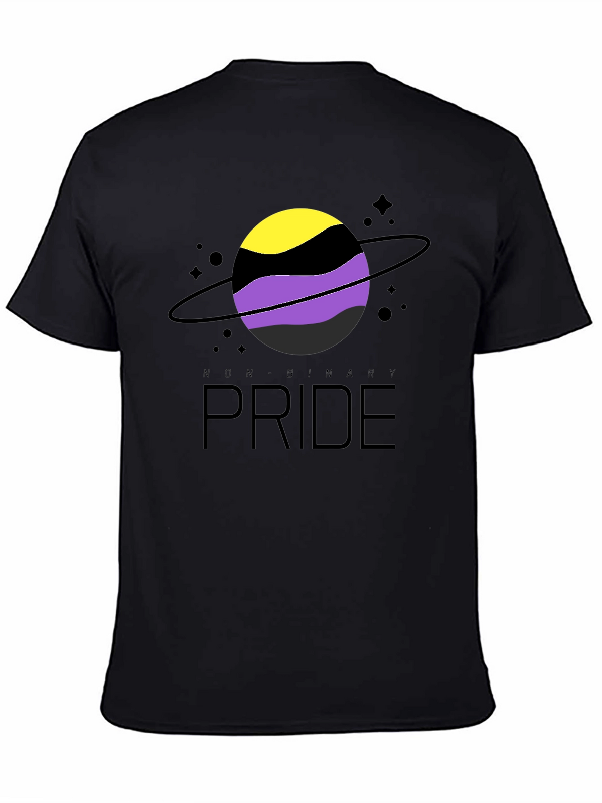 Non-Binary Pride T-Shirt: Saturn Design
