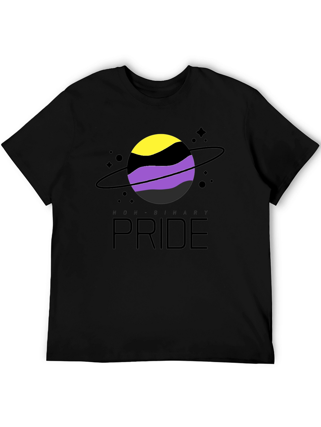 Non-Binary Pride T-Shirt: Saturn Design