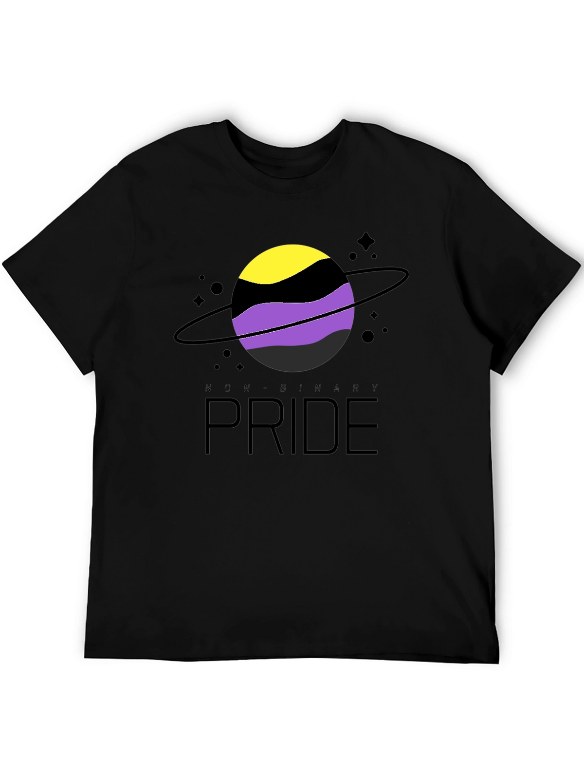 Non-Binary Pride T-Shirt: Saturn Design