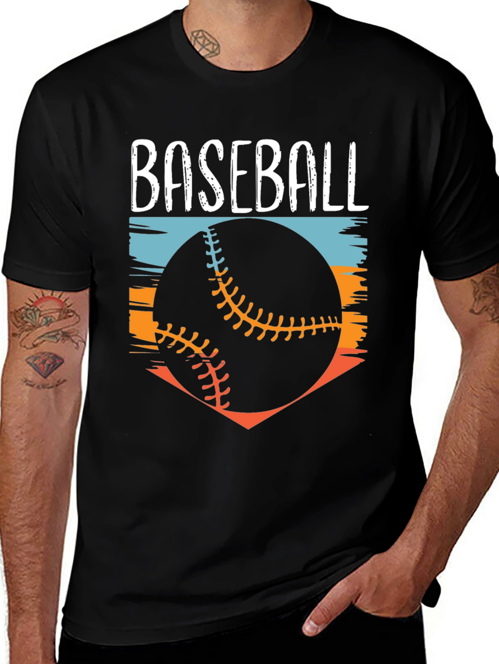Baseball Graphic Tee - Black
