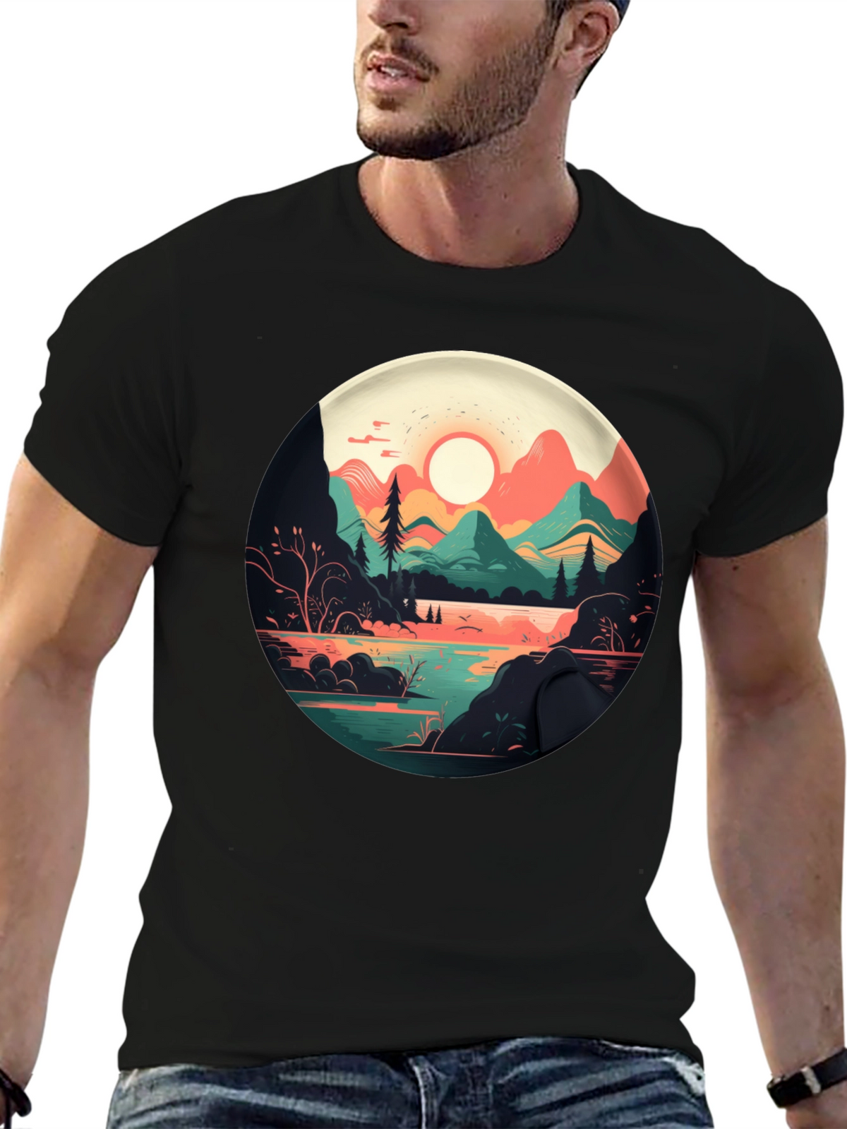 Mountain Lake T-Shirt - Nature Graphic Tee